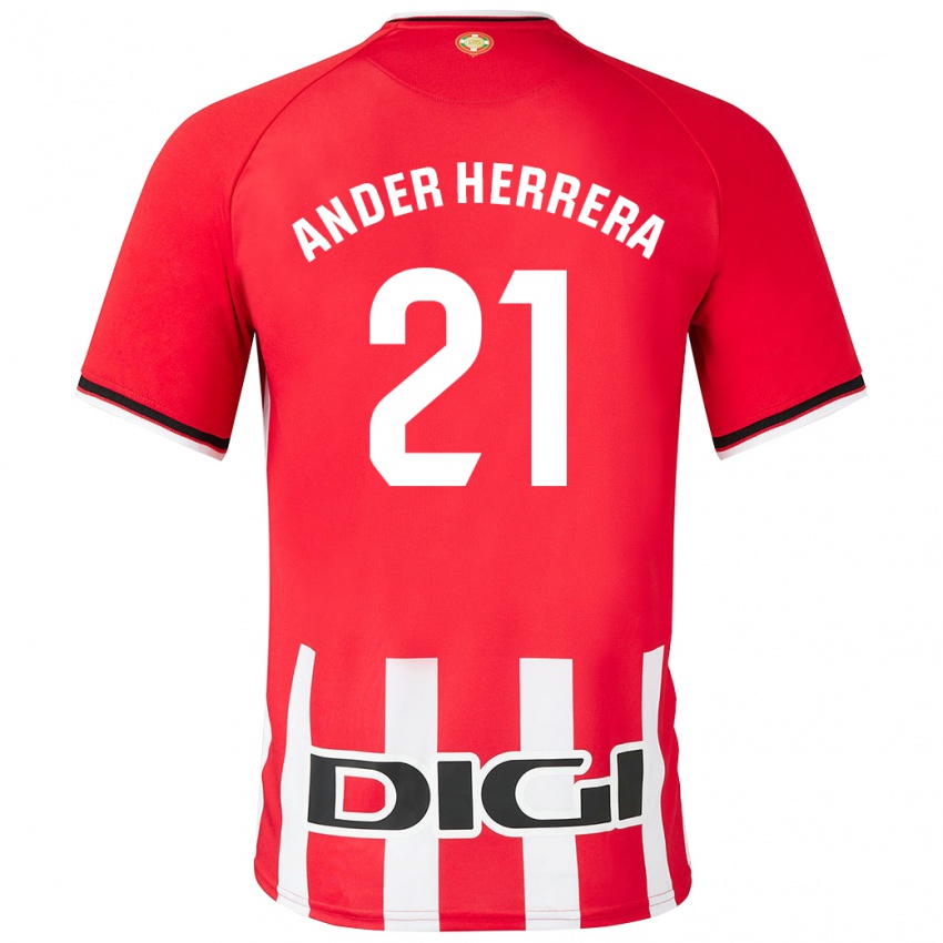 Mænd Ander Herrera #21 Rød Hjemmebane Spillertrøjer 2023/24 Trøje T-Shirt