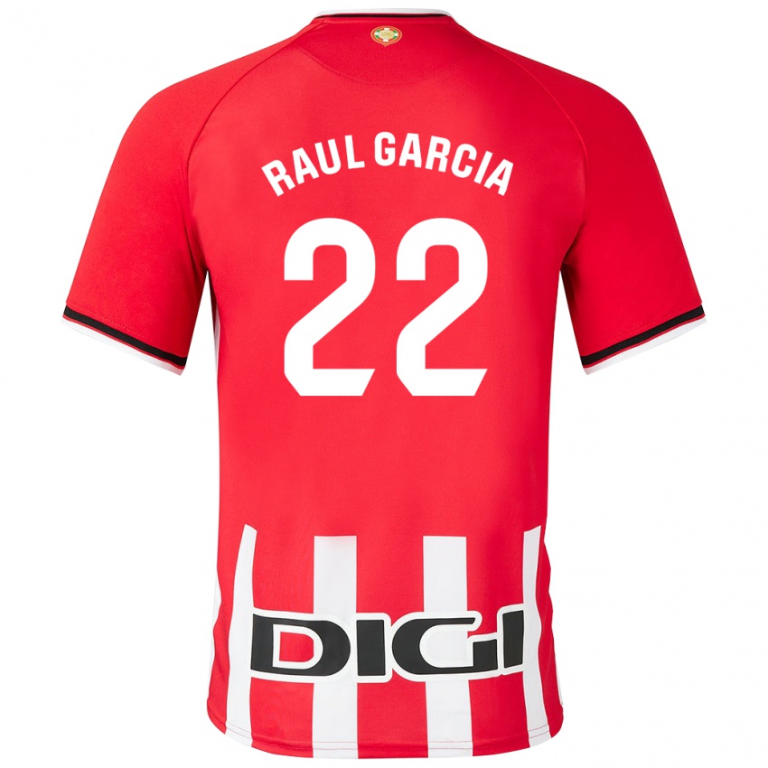 Mænd Raul Garcia #22 Rød Hjemmebane Spillertrøjer 2023/24 Trøje T-Shirt