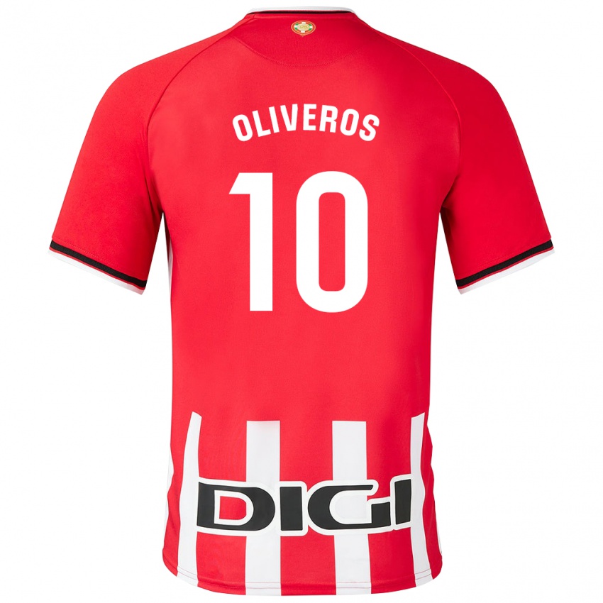 Mænd Aimar Oliveros #10 Rød Hjemmebane Spillertrøjer 2023/24 Trøje T-Shirt