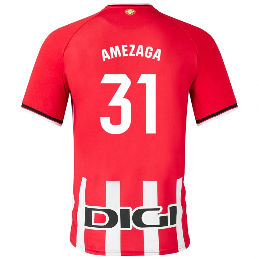 Mænd Jone Amezaga #31 Rød Hjemmebane Spillertrøjer 2023/24 Trøje T-Shirt