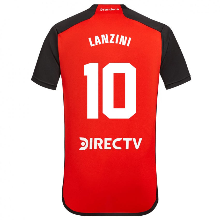 Mænd Manuel Lanzini #10 Rød Udebane Spillertrøjer 2023/24 Trøje T-Shirt