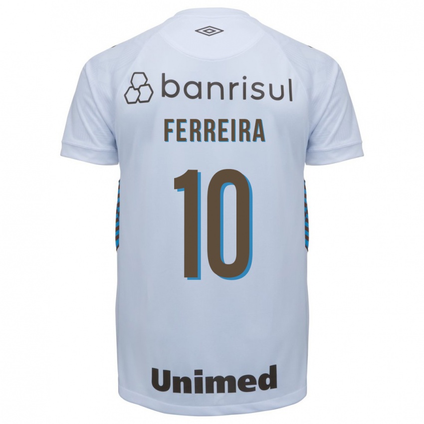 Mænd Ferreira #10 Hvid Udebane Spillertrøjer 2023/24 Trøje T-Shirt