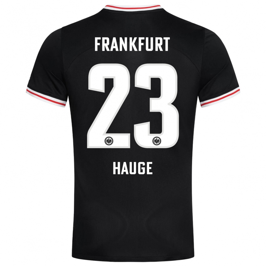 Mænd Jens Petter Hauge #23 Sort Udebane Spillertrøjer 2023/24 Trøje T-Shirt