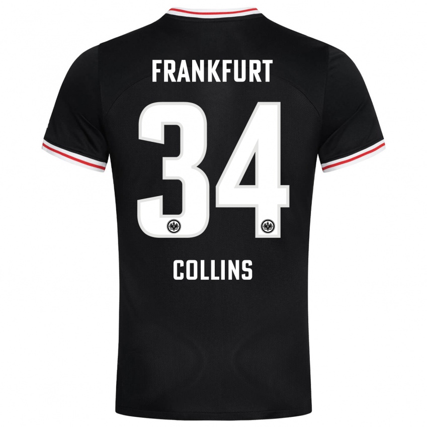 Mænd Nnamdi Collins #34 Sort Udebane Spillertrøjer 2023/24 Trøje T-Shirt