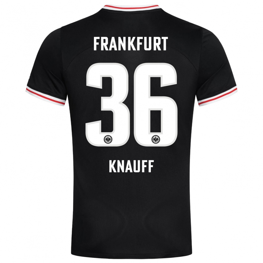 Mænd Ansgar Knauff #36 Sort Udebane Spillertrøjer 2023/24 Trøje T-Shirt