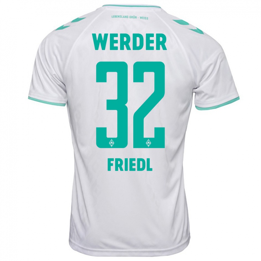 Mænd Marco Friedl #32 Hvid Udebane Spillertrøjer 2023/24 Trøje T-Shirt