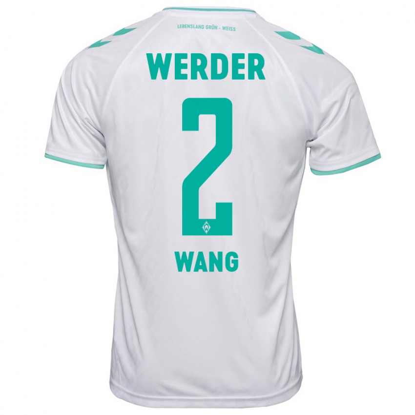 Mænd Bowen Wang #2 Hvid Udebane Spillertrøjer 2023/24 Trøje T-Shirt