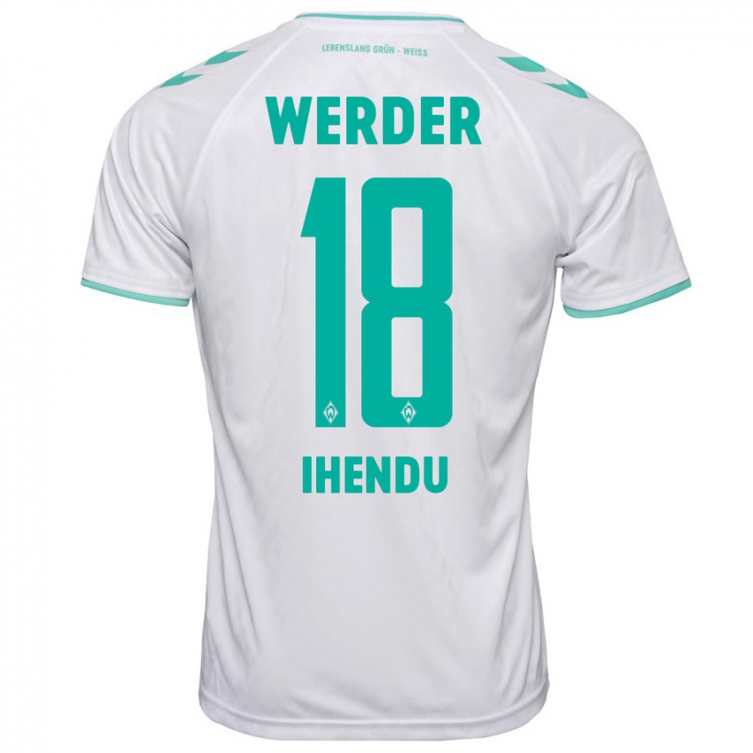 Mænd Daniel Ihendu #18 Hvid Udebane Spillertrøjer 2023/24 Trøje T-Shirt