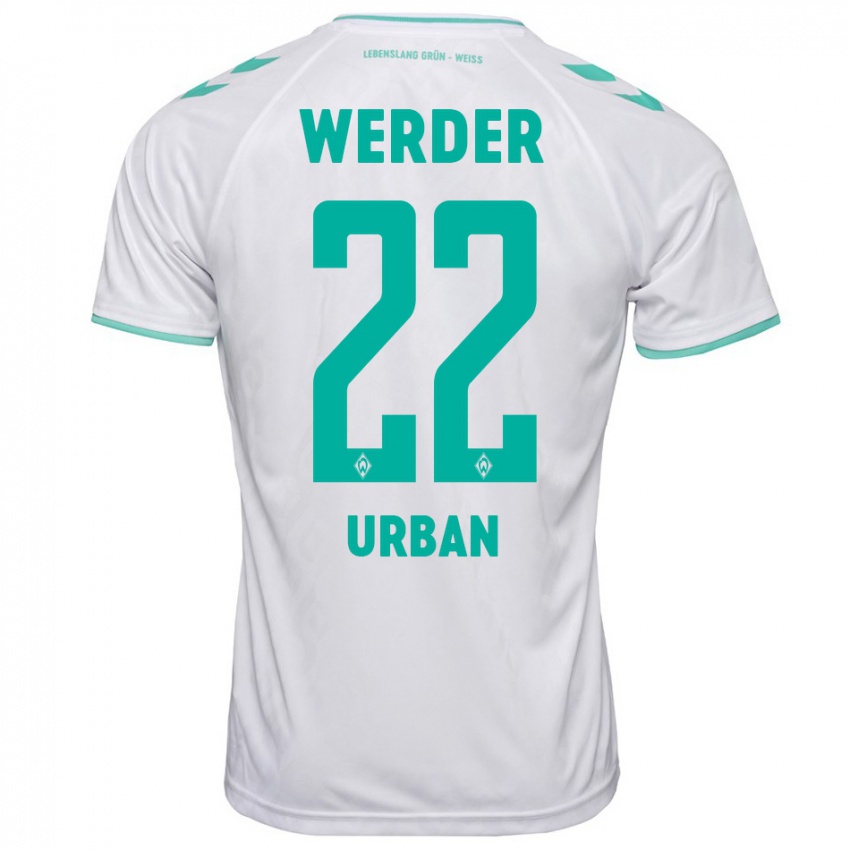 Mænd Linus Urban #22 Hvid Udebane Spillertrøjer 2023/24 Trøje T-Shirt