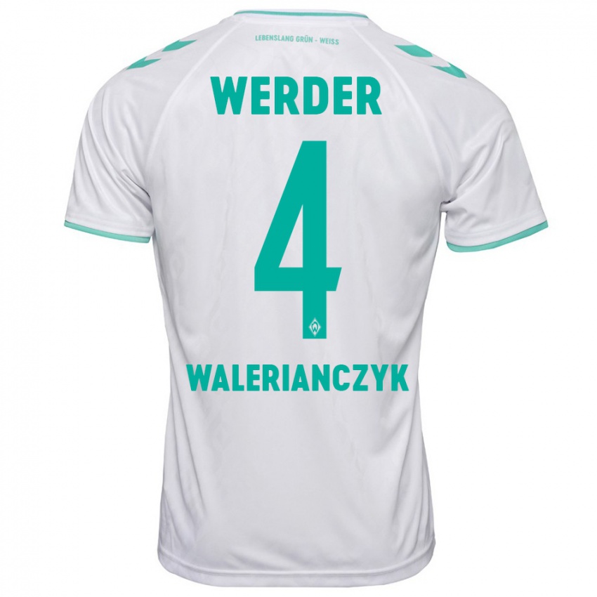 Mænd Dennis Walerianczyk #4 Hvid Udebane Spillertrøjer 2023/24 Trøje T-Shirt