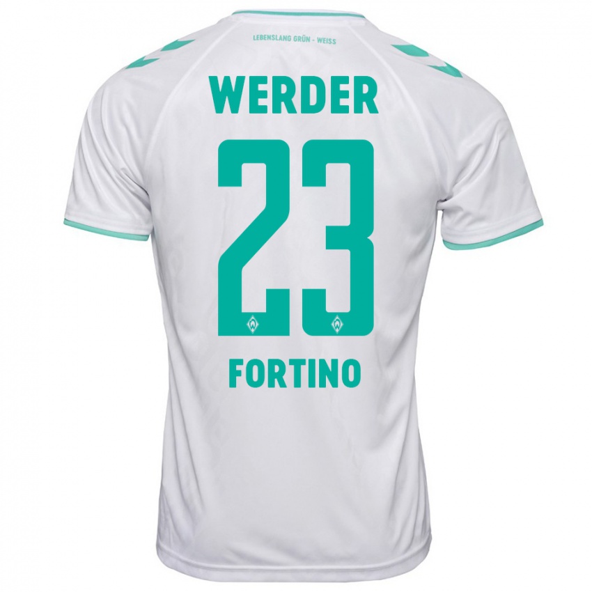 Mænd Pierro Miguel Fortino #23 Hvid Udebane Spillertrøjer 2023/24 Trøje T-Shirt