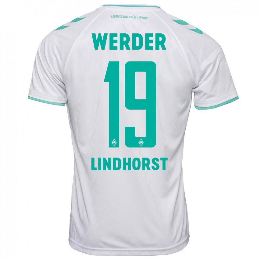 Mænd Jerrit Lindhorst #19 Hvid Udebane Spillertrøjer 2023/24 Trøje T-Shirt