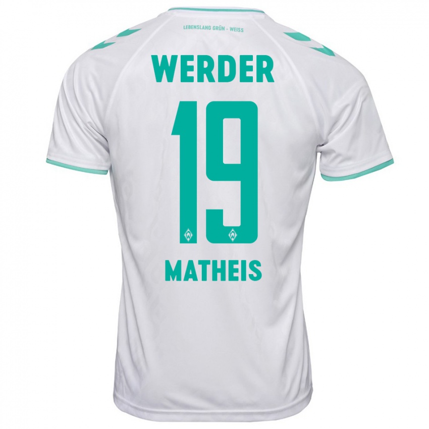Mænd Saskia Matheis #19 Hvid Udebane Spillertrøjer 2023/24 Trøje T-Shirt