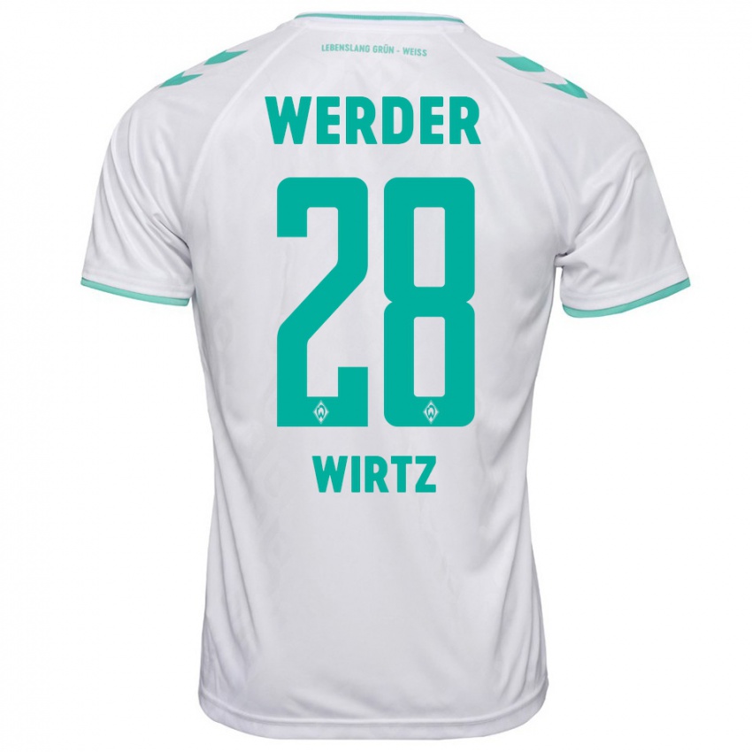 Mænd Juliane Wirtz #28 Hvid Udebane Spillertrøjer 2023/24 Trøje T-Shirt