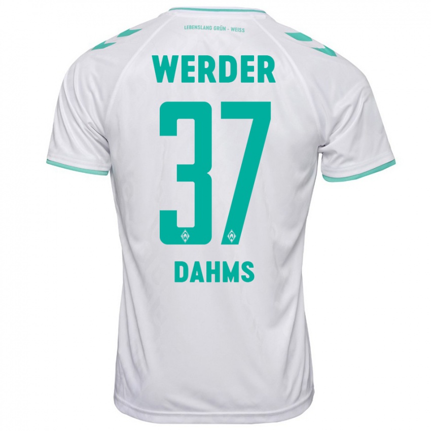 Mænd Lena Dahms #37 Hvid Udebane Spillertrøjer 2023/24 Trøje T-Shirt