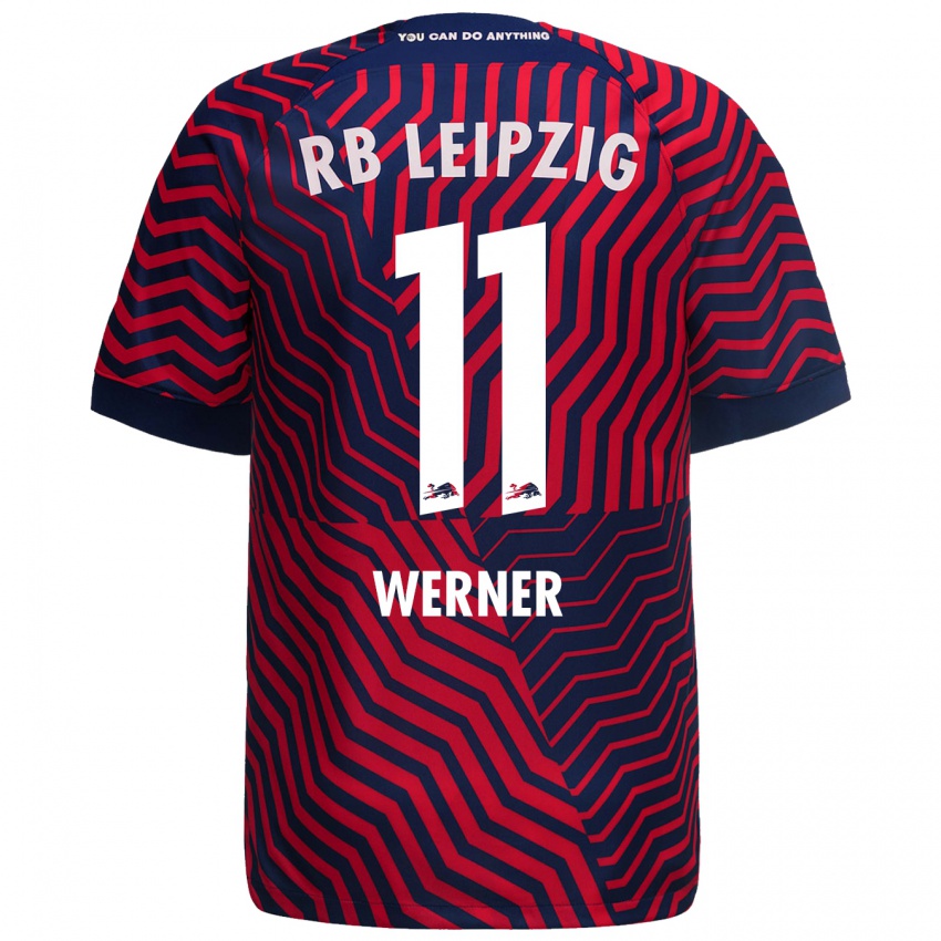 Mænd Timo Werner #11 Blå Rød Udebane Spillertrøjer 2023/24 Trøje T-Shirt