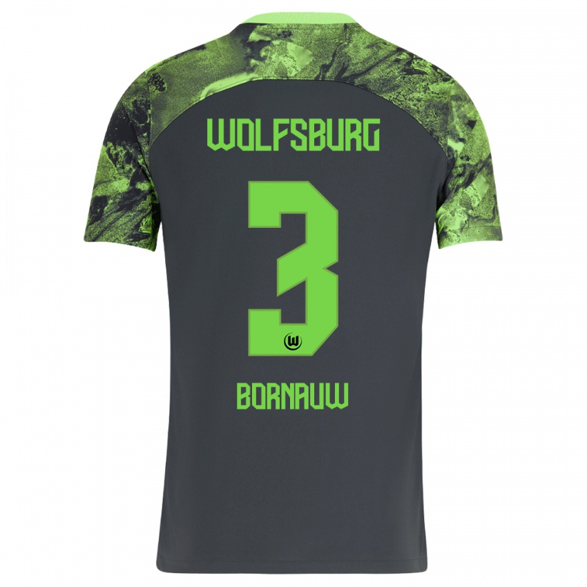 Mænd Sebastiaan Bornauw #3 Mørkegrå Udebane Spillertrøjer 2023/24 Trøje T-Shirt
