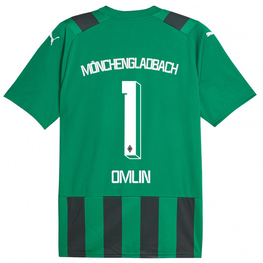 Mænd Jonas Omlin #1 Sort Grøn Udebane Spillertrøjer 2023/24 Trøje T-Shirt