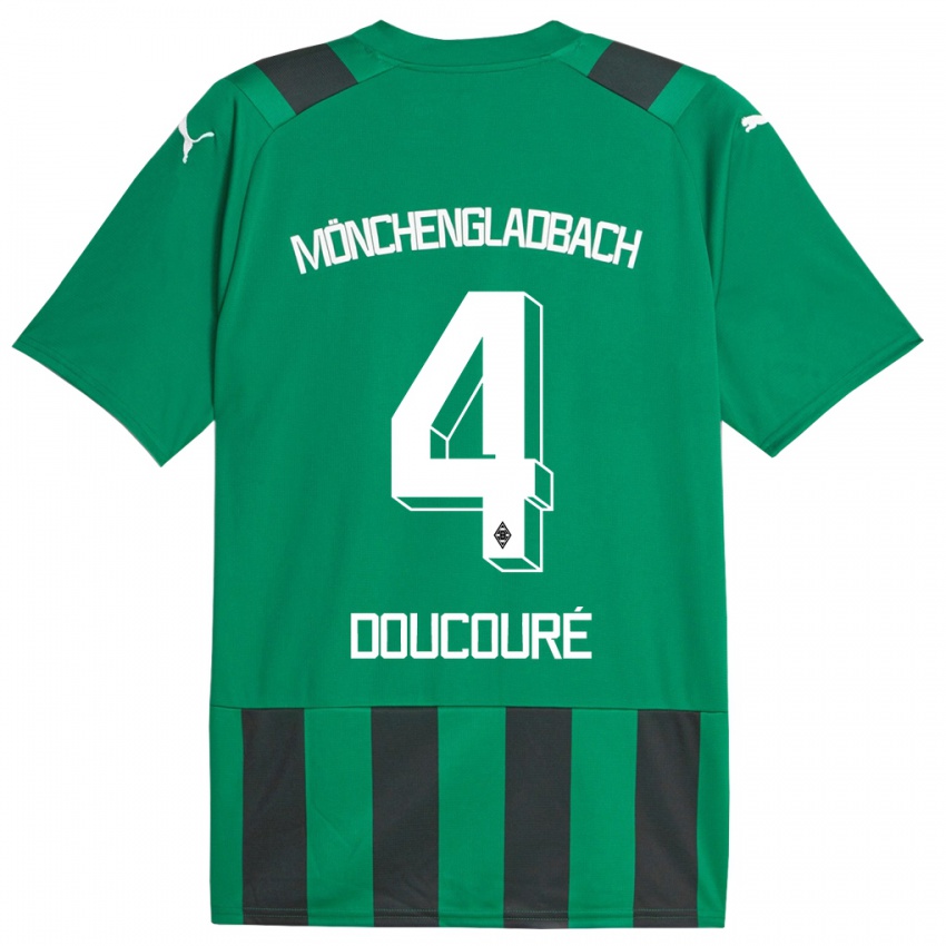 Mænd Mamadou Doucoure #4 Sort Grøn Udebane Spillertrøjer 2023/24 Trøje T-Shirt