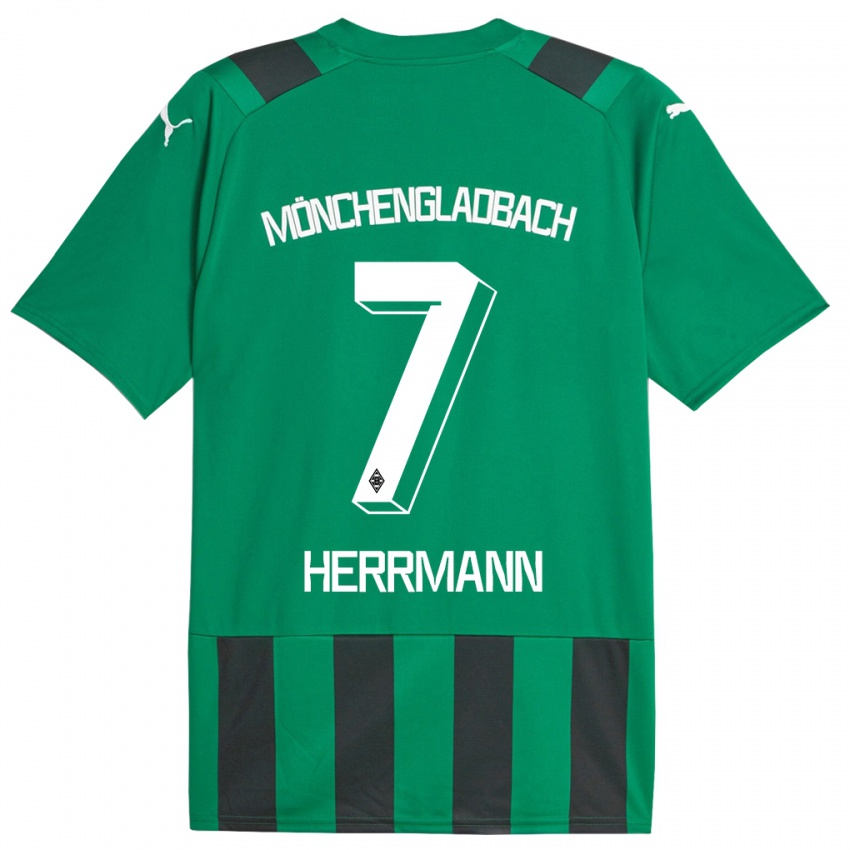 Mænd Patrick Herrmann #7 Sort Grøn Udebane Spillertrøjer 2023/24 Trøje T-Shirt