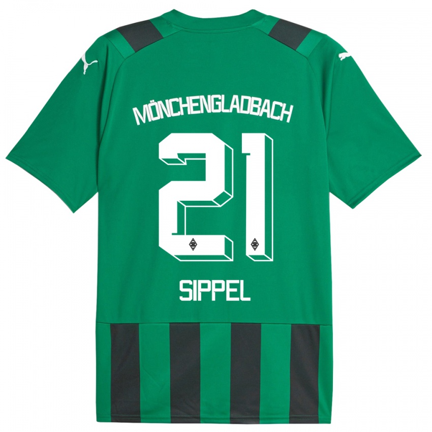 Mænd Tobias Sippel #21 Sort Grøn Udebane Spillertrøjer 2023/24 Trøje T-Shirt