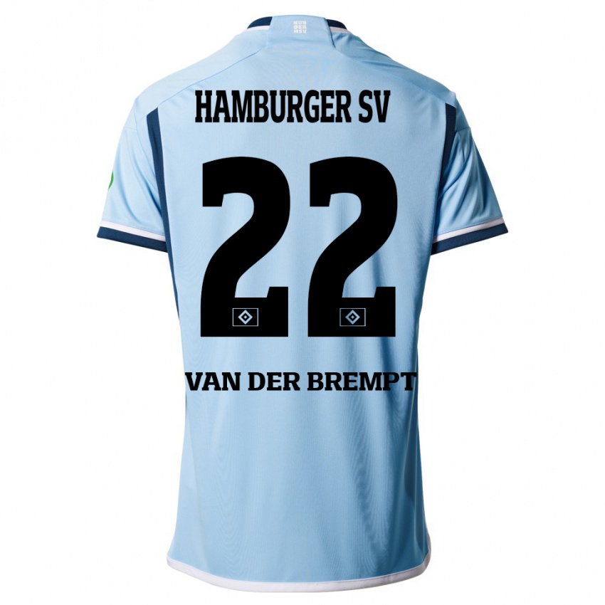 Mænd Ignace Van Der Brempt #22 Blå Udebane Spillertrøjer 2023/24 Trøje T-Shirt