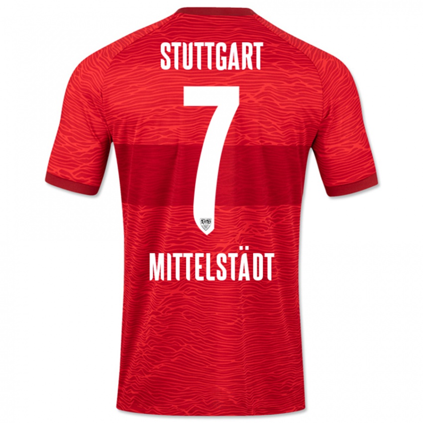 Mænd Maximilian Mittelstädt #7 Rød Udebane Spillertrøjer 2023/24 Trøje T-Shirt