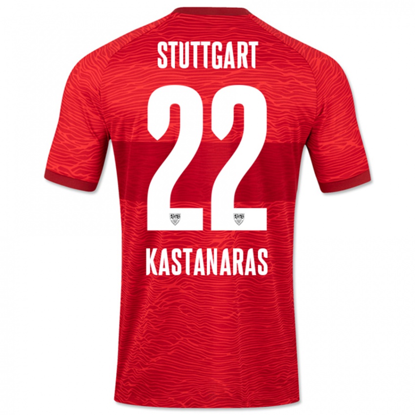 Mænd Thomas Kastanaras #22 Rød Udebane Spillertrøjer 2023/24 Trøje T-Shirt