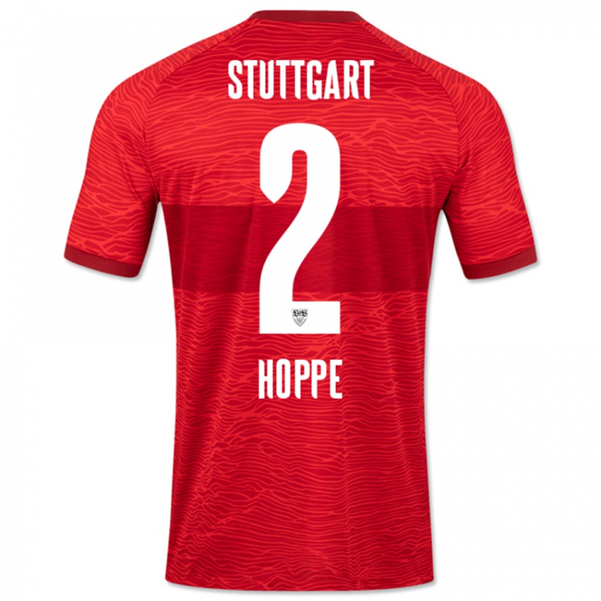 Mænd Mattis Hoppe #2 Rød Udebane Spillertrøjer 2023/24 Trøje T-Shirt