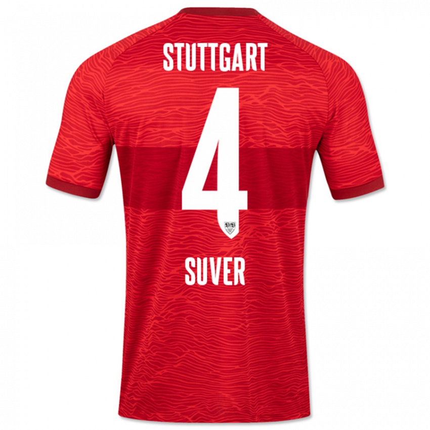 Mænd Jakov Suver #4 Rød Udebane Spillertrøjer 2023/24 Trøje T-Shirt