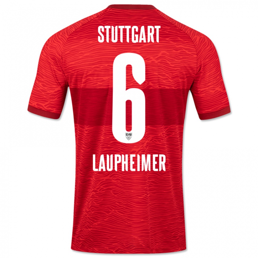 Mænd Lukas Laupheimer #6 Rød Udebane Spillertrøjer 2023/24 Trøje T-Shirt