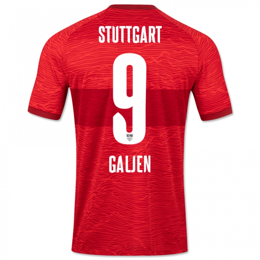 Mænd Dejan Galjen #9 Rød Udebane Spillertrøjer 2023/24 Trøje T-Shirt