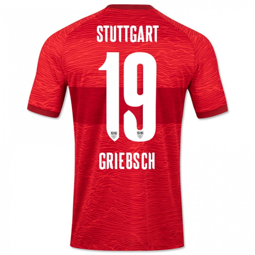 Mænd Lukas Griebsch #19 Rød Udebane Spillertrøjer 2023/24 Trøje T-Shirt