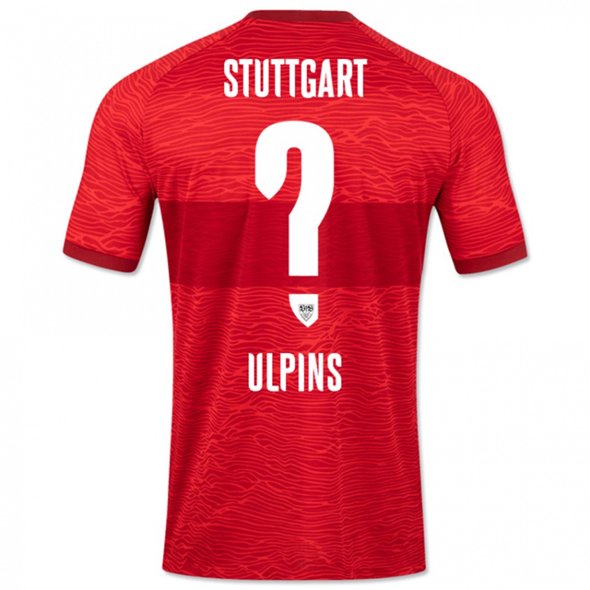 Mænd Timo Ulpins #0 Rød Udebane Spillertrøjer 2023/24 Trøje T-Shirt