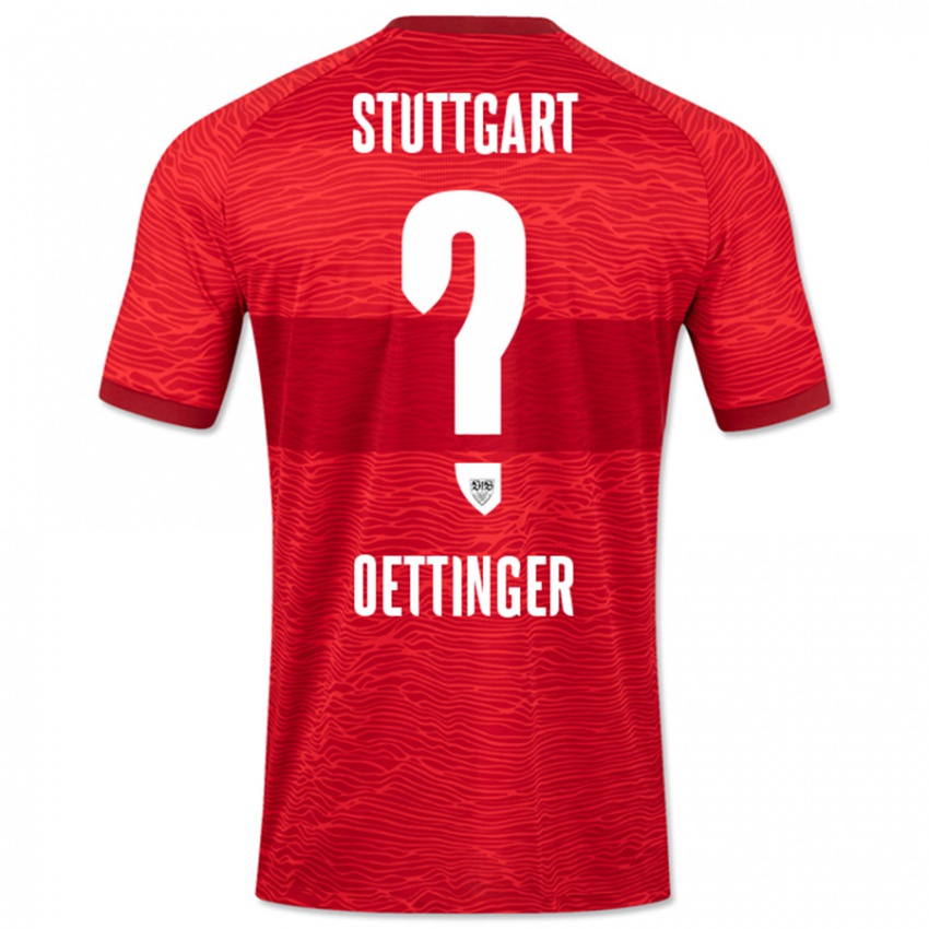 Mænd Jannik Oettinger #0 Rød Udebane Spillertrøjer 2023/24 Trøje T-Shirt