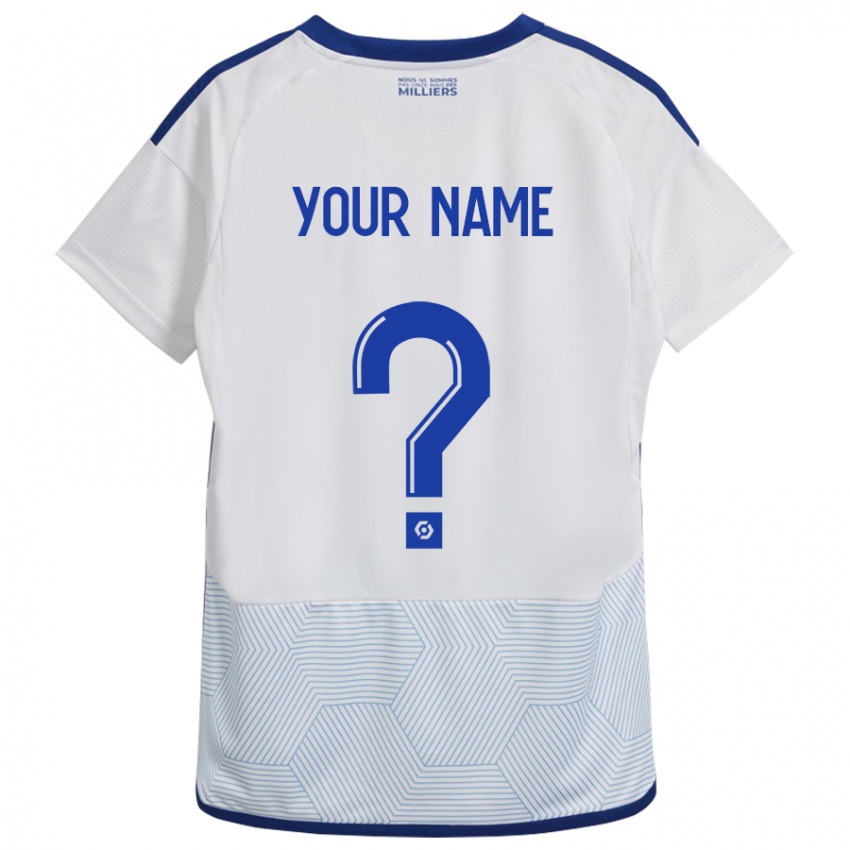 Mænd Dit Navn #0 Hvid Udebane Spillertrøjer 2023/24 Trøje T-Shirt