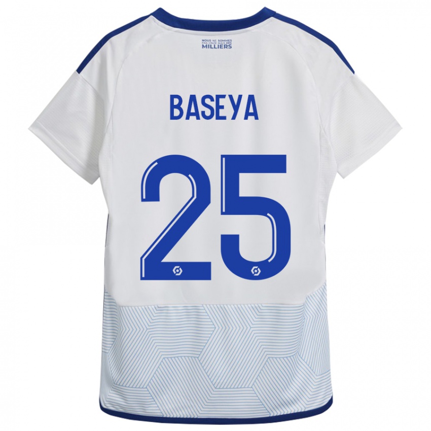 Mænd Steven Baseya #25 Hvid Udebane Spillertrøjer 2023/24 Trøje T-Shirt