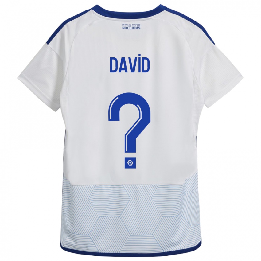 Mænd David #0 Hvid Udebane Spillertrøjer 2023/24 Trøje T-Shirt