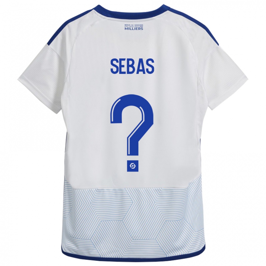 Mænd Jérémy Sebas #0 Hvid Udebane Spillertrøjer 2023/24 Trøje T-Shirt