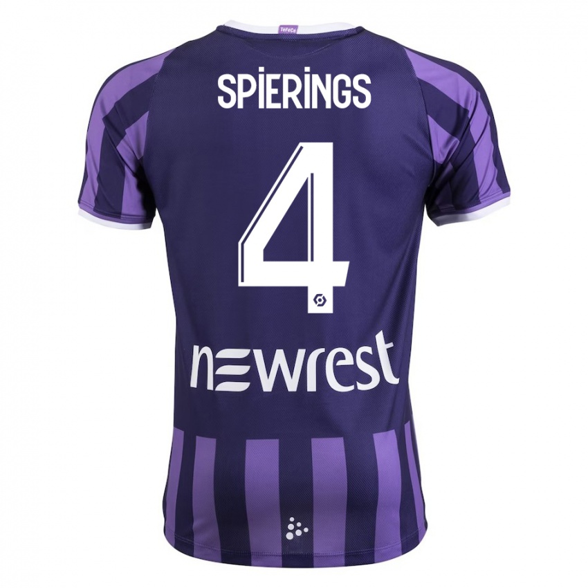 Mænd Stijn Spierings #4 Lilla Udebane Spillertrøjer 2023/24 Trøje T-Shirt