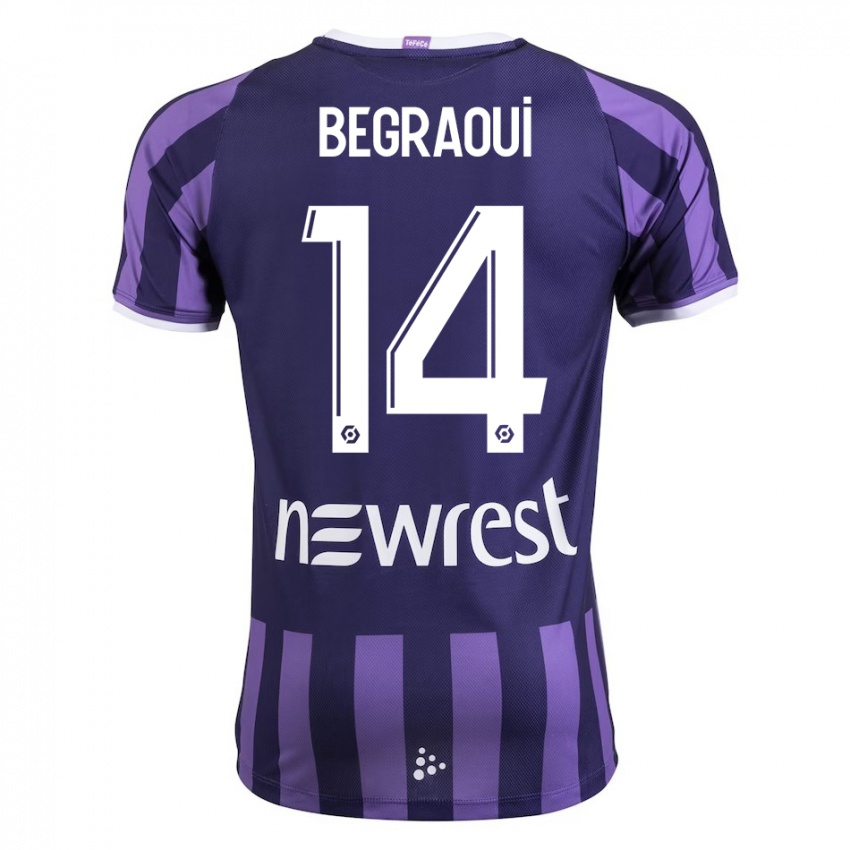 Mænd Yanis Begraoui #14 Lilla Udebane Spillertrøjer 2023/24 Trøje T-Shirt