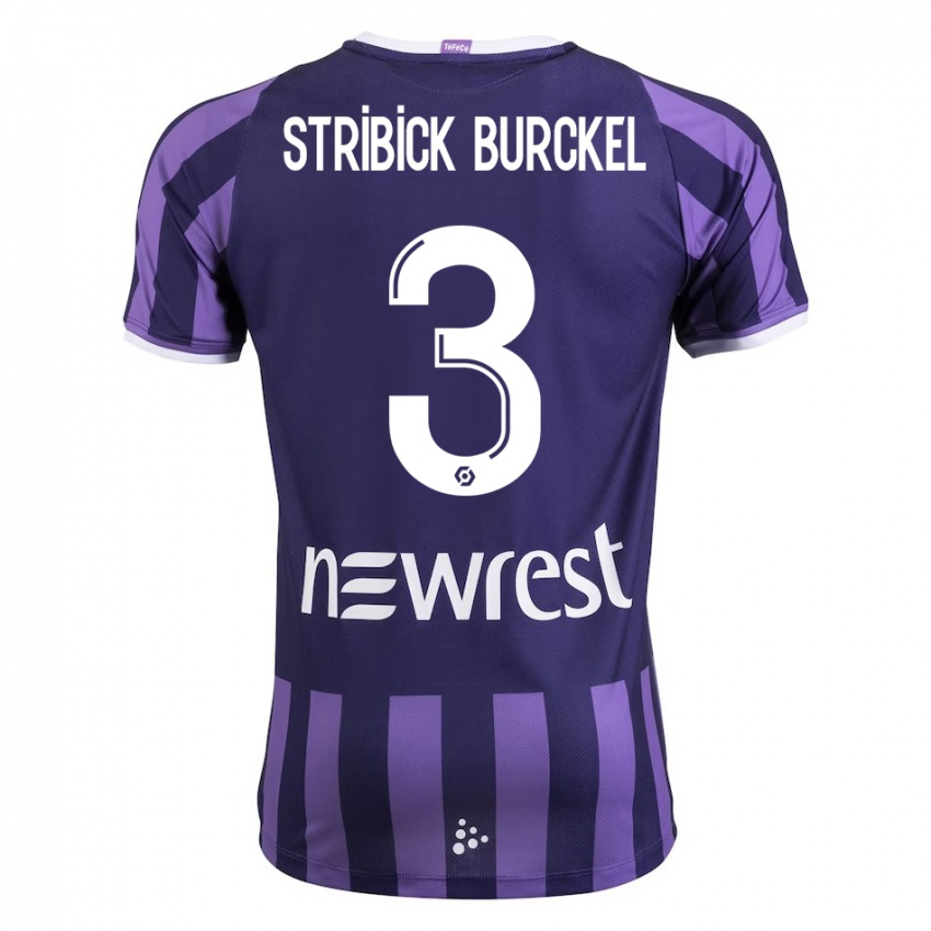 Mænd Laetitia Stribick-Burckel #3 Lilla Udebane Spillertrøjer 2023/24 Trøje T-Shirt