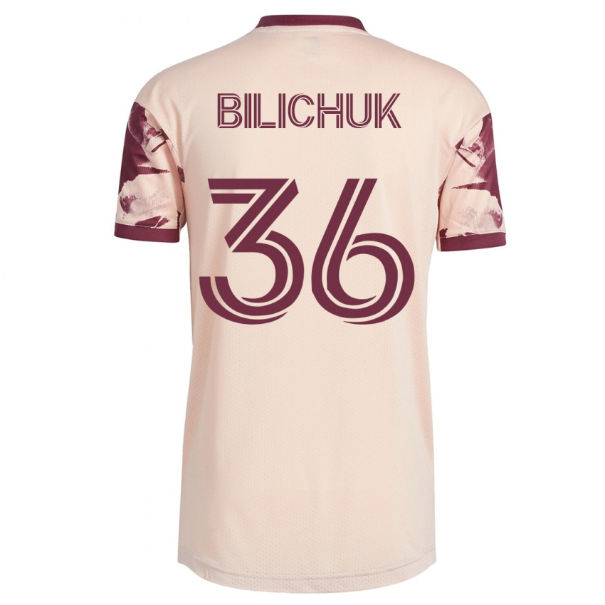 Mænd Ryan Bilichuk #36 Råhvid Udebane Spillertrøjer 2023/24 Trøje T-Shirt