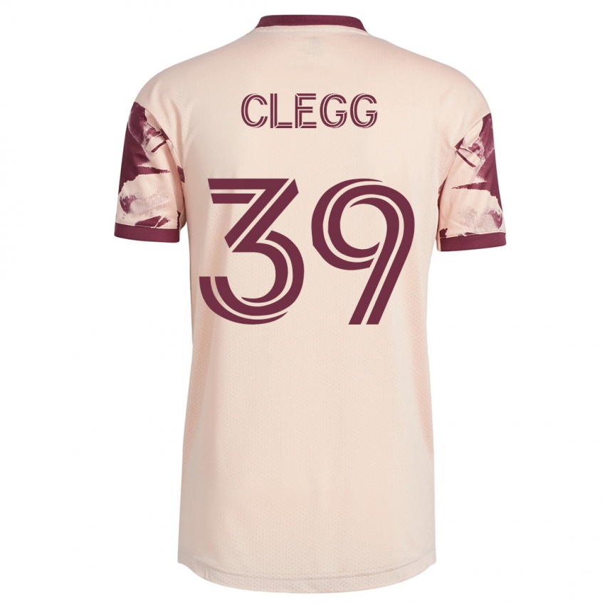 Mænd Tyler Clegg #39 Råhvid Udebane Spillertrøjer 2023/24 Trøje T-Shirt