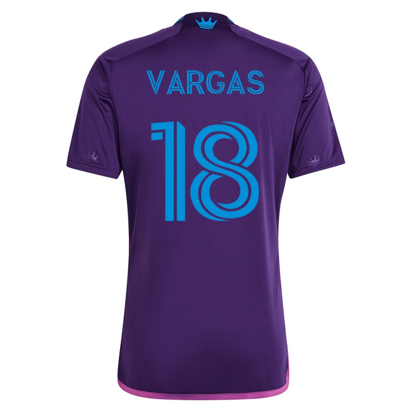 Mænd Kerwin Vargas #18 Viol Udebane Spillertrøjer 2023/24 Trøje T-Shirt