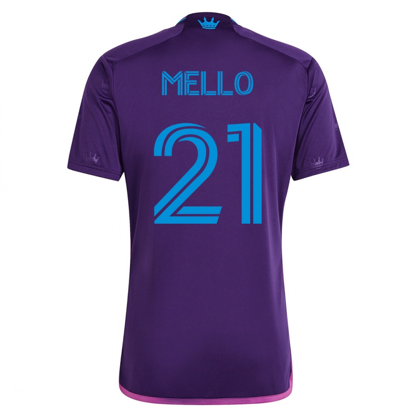 Mænd Vinicius Mello #21 Viol Udebane Spillertrøjer 2023/24 Trøje T-Shirt