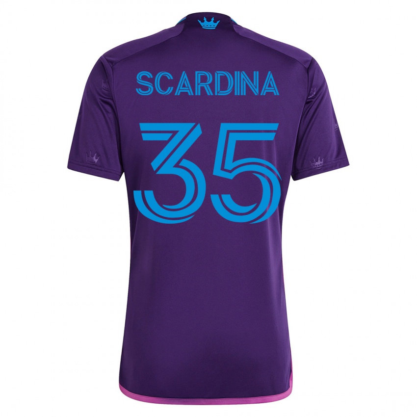 Mænd Nick Scardina #35 Viol Udebane Spillertrøjer 2023/24 Trøje T-Shirt