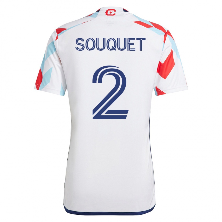 Mænd Arnaud Souquet #2 Hvid Blå Udebane Spillertrøjer 2023/24 Trøje T-Shirt