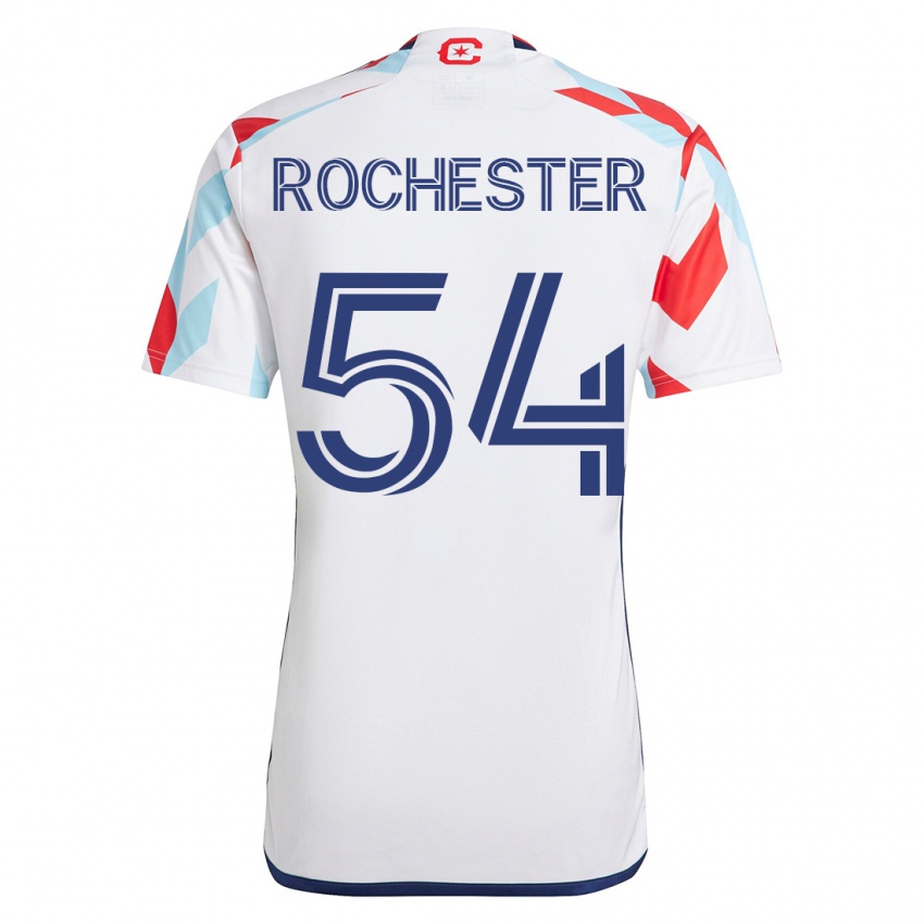 Mænd Lamonth Rochester #54 Hvid Blå Udebane Spillertrøjer 2023/24 Trøje T-Shirt