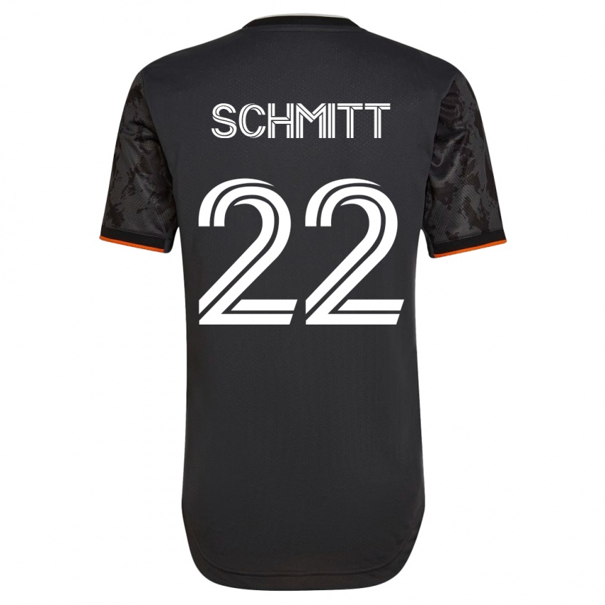 Mænd Tate Schmitt #22 Sort Udebane Spillertrøjer 2023/24 Trøje T-Shirt